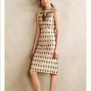 Anthropologie gilded bryonia sheath dress